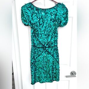 French Connection Sparkling Green Knit Mini Dress